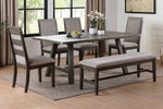 Zavia 2 Grey Fabric/Dark Grey Wood Side Chairs