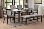 Zavia Dark Grey Wood Rectangular Dining Table