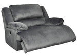 Clonmel Charcoal Microfiber Zero Wall Wide Seat Power Recliner