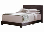 Dorian Brown Leatherette Upholstered Cal King Panel Bed