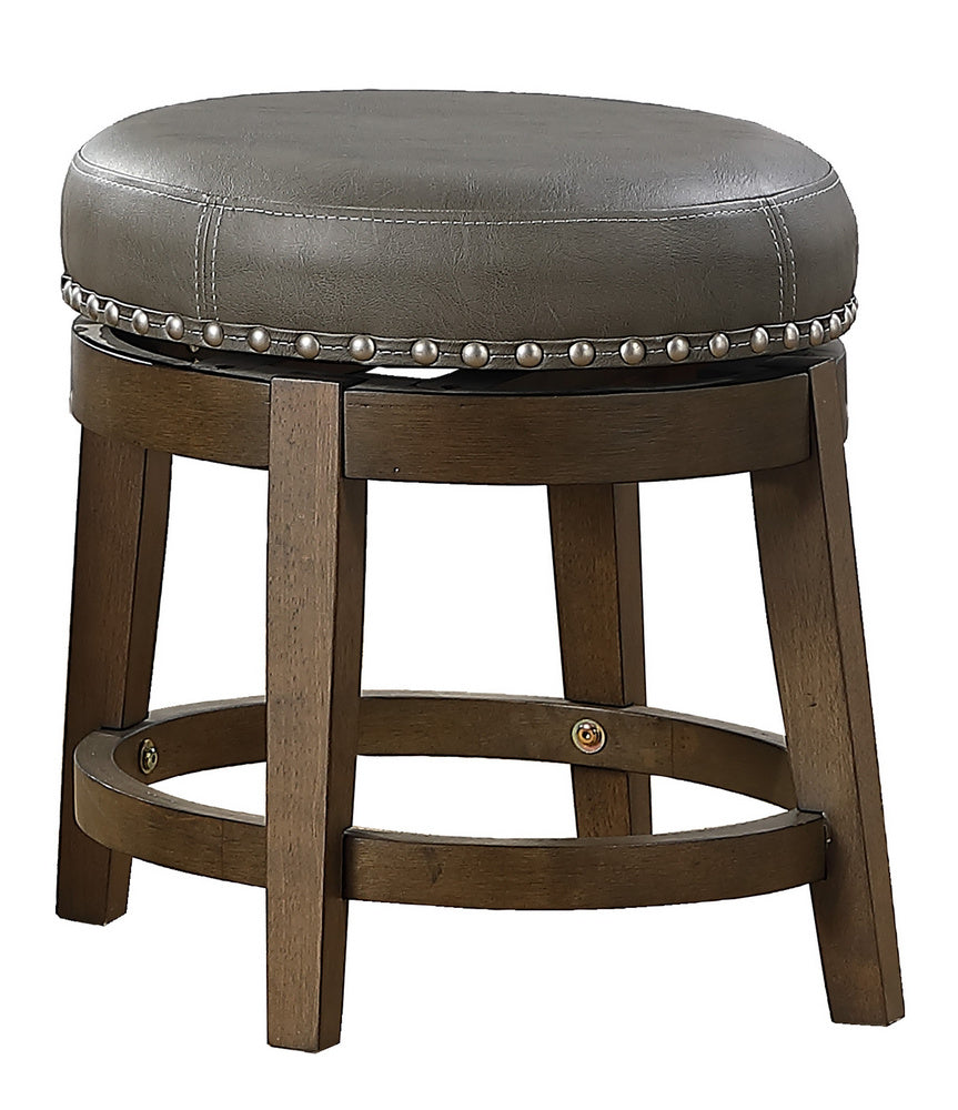 Westby 2 Gray Bi-Cast Vinyl/Brown Wood Stools