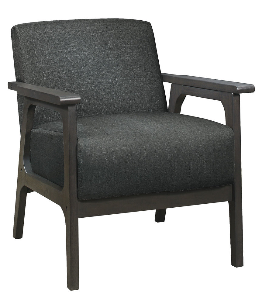 Ocala Dark Gray Linen Like Fabric Accent Chair