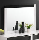 Bahamas White/Black Wood/Glass Dresser Mirror