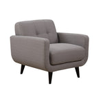 Crystal Gray Fabric Tufted Arm Chair