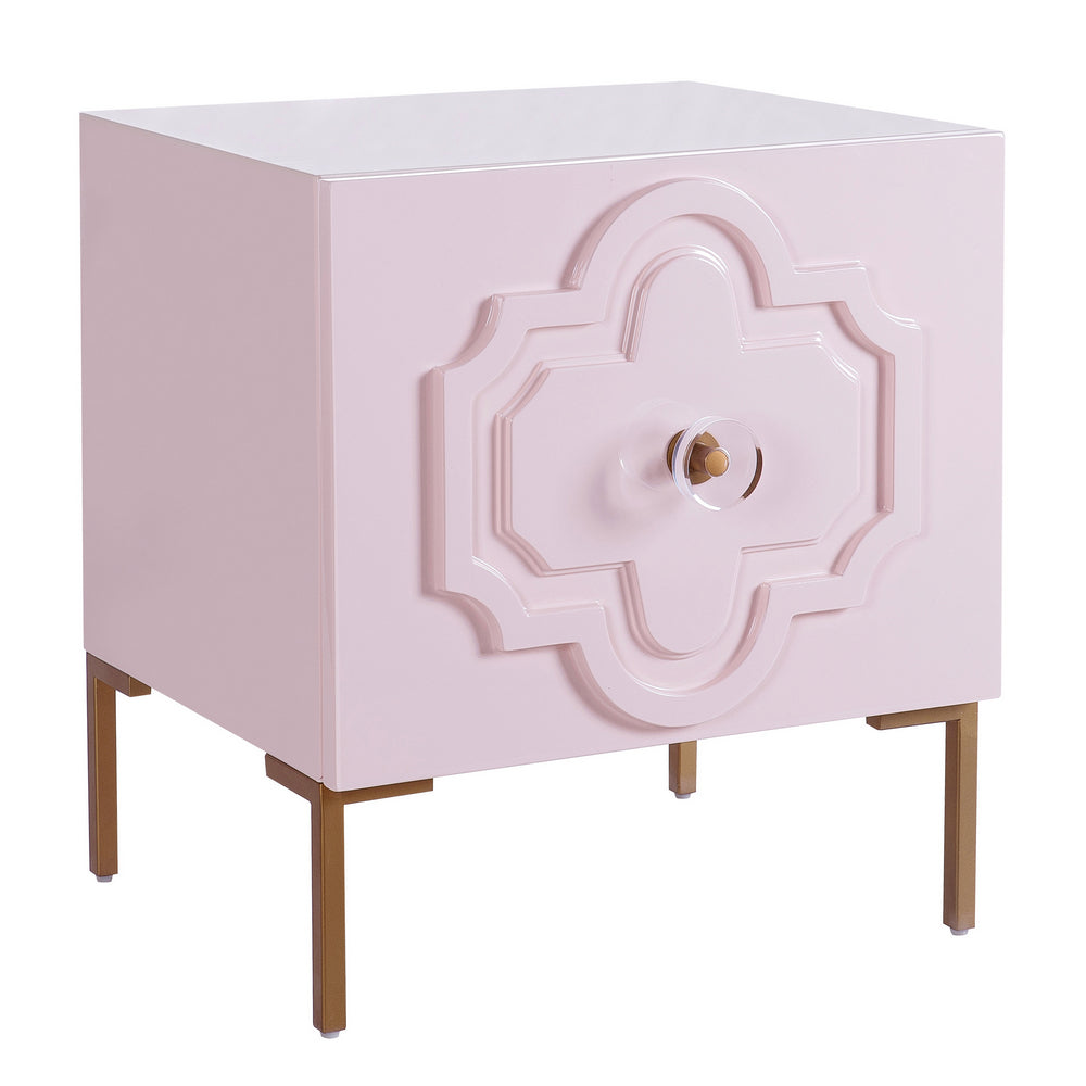 Anna Pink Wood Lacquer Side Table