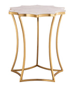 Camilla White Marble/Gold Iron Side Table