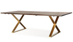 Leah Brown Wood/Brass Metal Dining Table