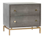 Pesce Grey Shagreen Wood 2-Drawer Nightstand