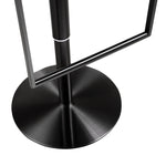 Amalfi Black Vegan Leather/Metal Adjustable Bar Stool