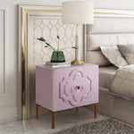 Anna Pink Wood Lacquer Side Table