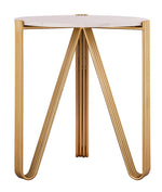 Aya White Marble/Gold Iron Side Table