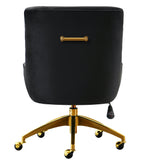 Beatrix Black Velvet/Metal Swivel Office Chair