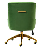 Beatrix Green Velvet/Metal Swivel Office Chair