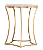 Camilla White Marble/Gold Iron Side Table