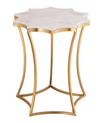 Camilla White Marble/Gold Iron Side Table