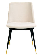 Evora 2 Cream Velvet/Metal Side Chairs