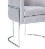 Giselle Grey Velvet/Silver Metal Arm Chair