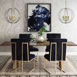 Leah Brown Wood/Brass Metal Dining Table