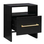 Libre Black Wood 1-Drawer Nightstand