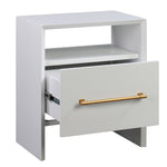 Libre White Wood 1-Drawer Nightstand