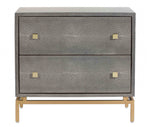 Pesce Grey Shagreen Wood 2-Drawer Nightstand