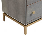 Pesce Grey Shagreen Wood 2-Drawer Nightstand