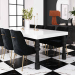 Spindle White/Black Wood Dining Table