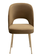 Swell Cognac Velvet/Gold Metal Side Chair