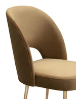 Swell Cognac Velvet/Gold Metal Side Chair