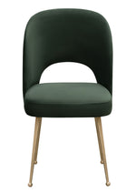 Swell Forest Green Velvet/Gold Metal Side Chair