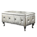 Luce Silver Bonded Leather Storage Bench