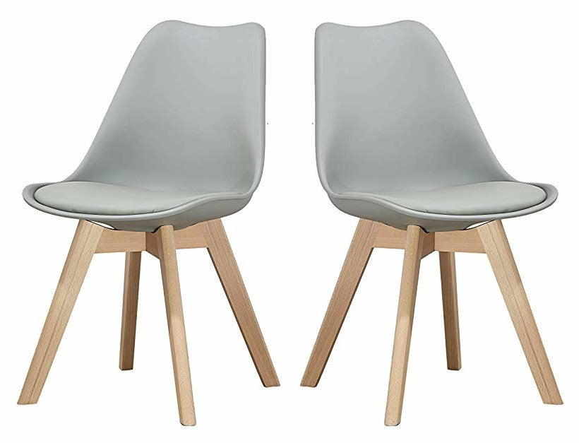 Giselle 2 Grey Faux Leather/Wood Side Chairs