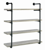 Berkley Grey Driftwood Wood/Black Metal 40"W Wall Rack