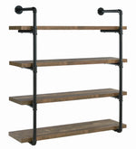 Berkley Rustic Oak Wood/Black Metal 40"W Wall Shelf