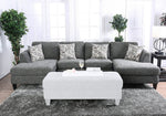 Lowry 4-Pc Gray Chenille Sectional Sofa