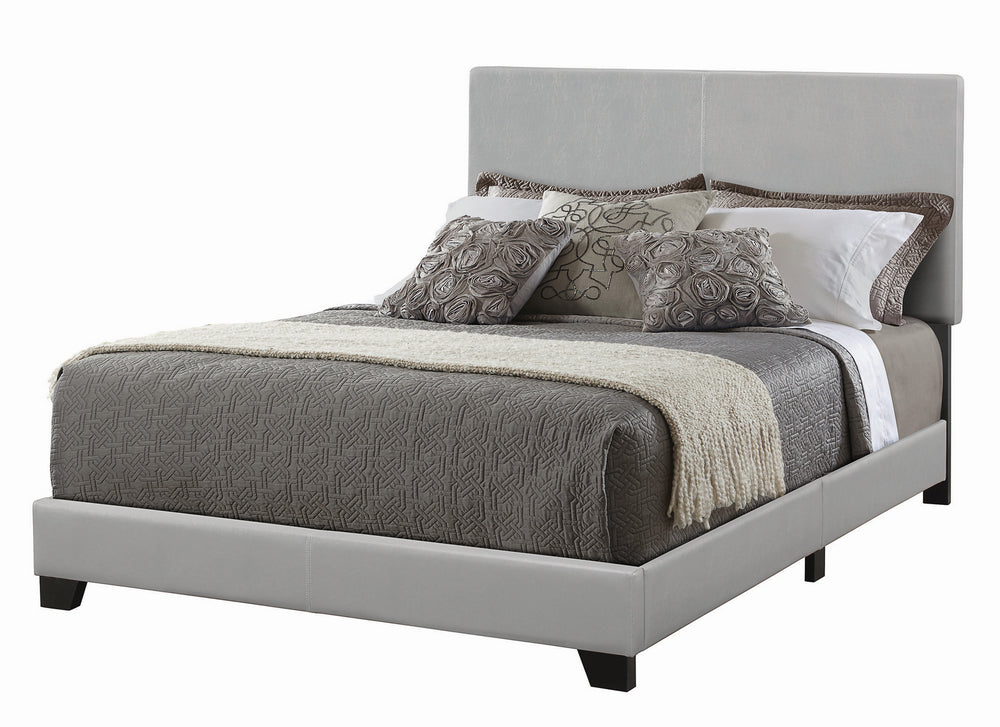Dorian Grey Leatherette Upholstered Cal King Panel Bed