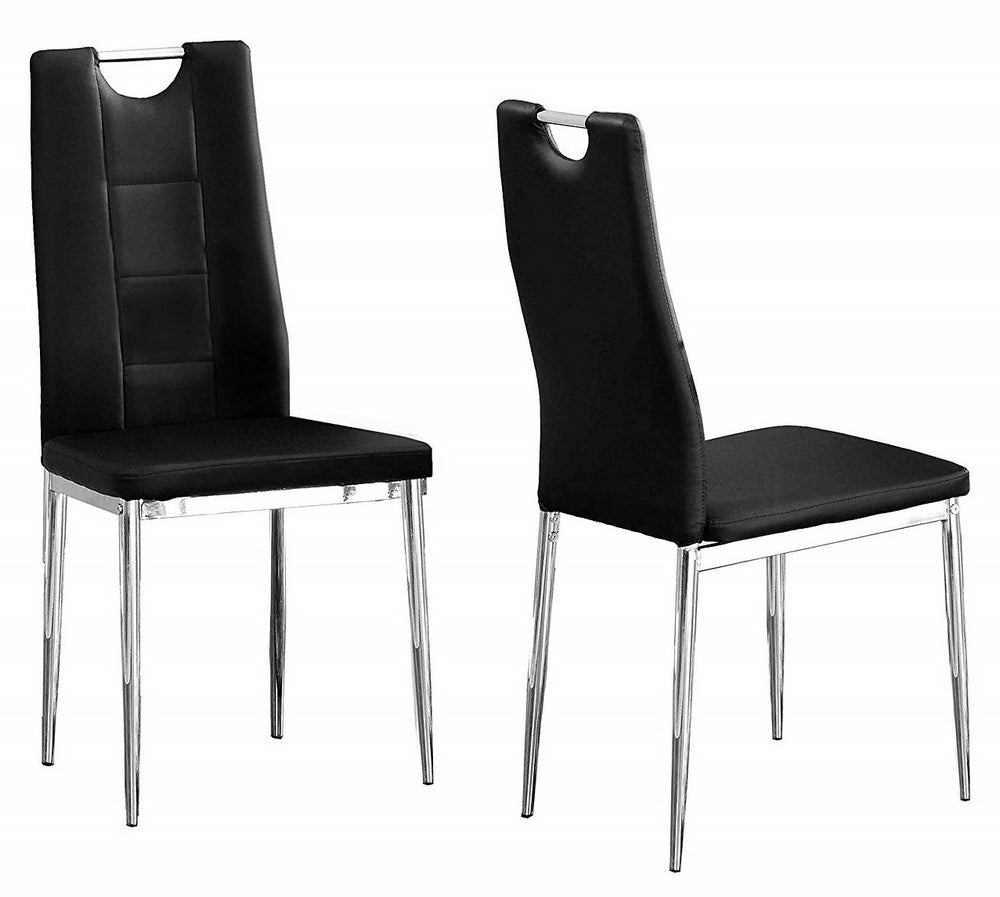 Shiloh 2 Black Faux Leather Side Chairs