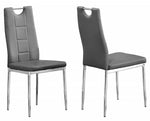 Shiloh 2 Grey Faux Leather/Metal Side Chairs