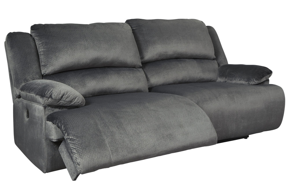 Clonmel Charcoal Microfiber 2-Seat Power Recliner Sofa (Oversized)