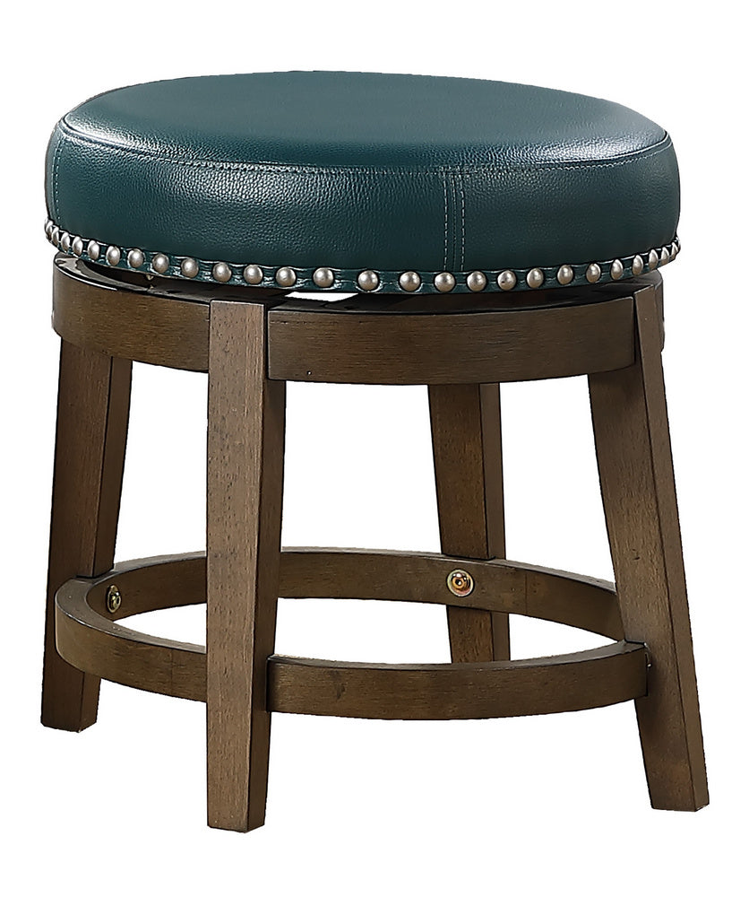 Westby 2 Green Bi-Cast Vinyl/Brown Wood Stools