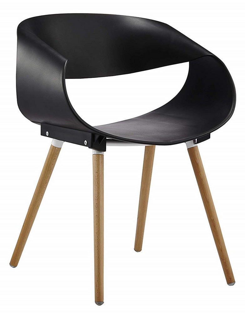 Serena 2 Black Plastic/Wood Arm Chairs