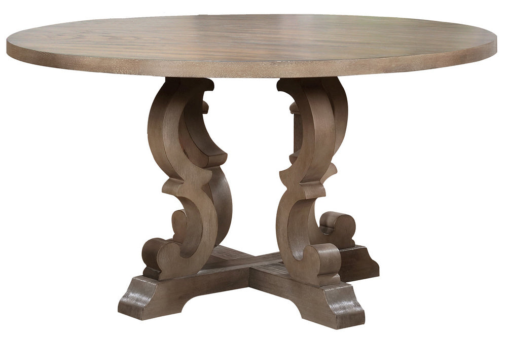 Brenda Rustic Natural Wood Round Dining Table