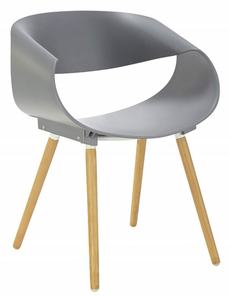 Serena 2 Grey Plastic/Wood Arm Chairs