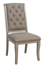 Vermillion 2 Neutral-Tone Fabric/Oak Wood Side Chairs