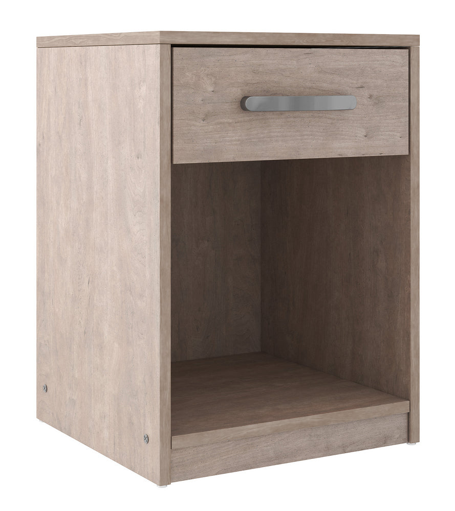 Flannia Gray Wood 1-Drawer Nightstand