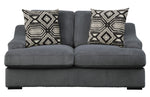 Orofino Dark Gray Velvet Loveseat with 2 Accent Pillows