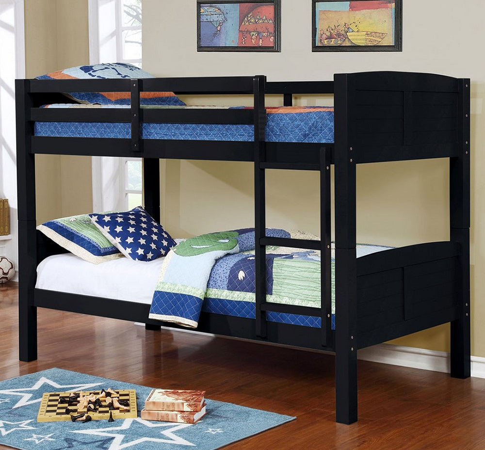 Ernestina Black Wood Convertible Twin/Twin Bunk Bed