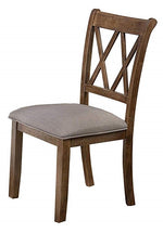 Paige 2 Antique Natural Oak Wood/Fabric Side Chairs