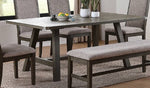 Zavia Dark Grey Wood Rectangular Dining Table