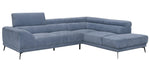 Medora 2-Pc Blue Microfiber RAF Sectional Sofa